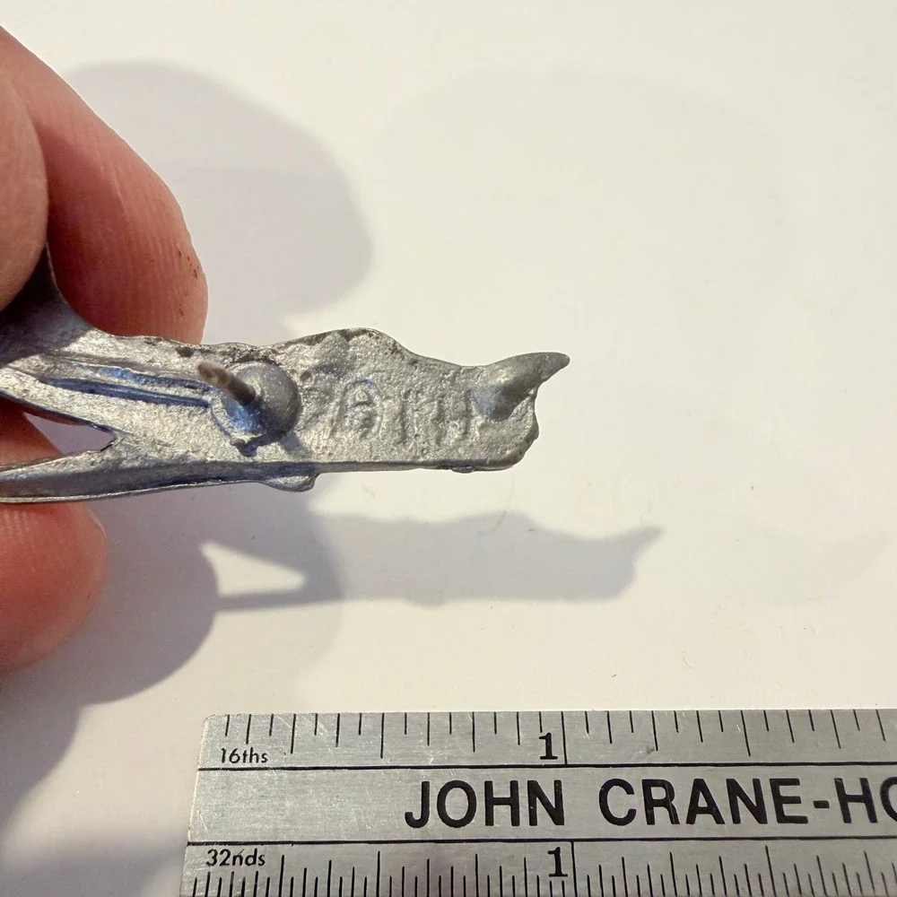 Vintage Metal Airplane Lapel Pin Propeller Fighter Aircraft Silver Tone